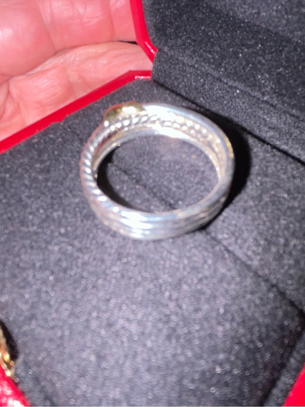 David Yurman Sterling Silver cable twist ring with 18K Gold X Accent - Picture 12 of 15